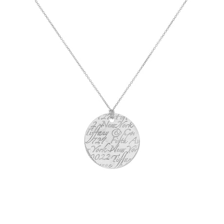 Tiffany & Co. Sterling Silver Round Notes Pendant Necklace Designer Jewellery Tiffany and Co