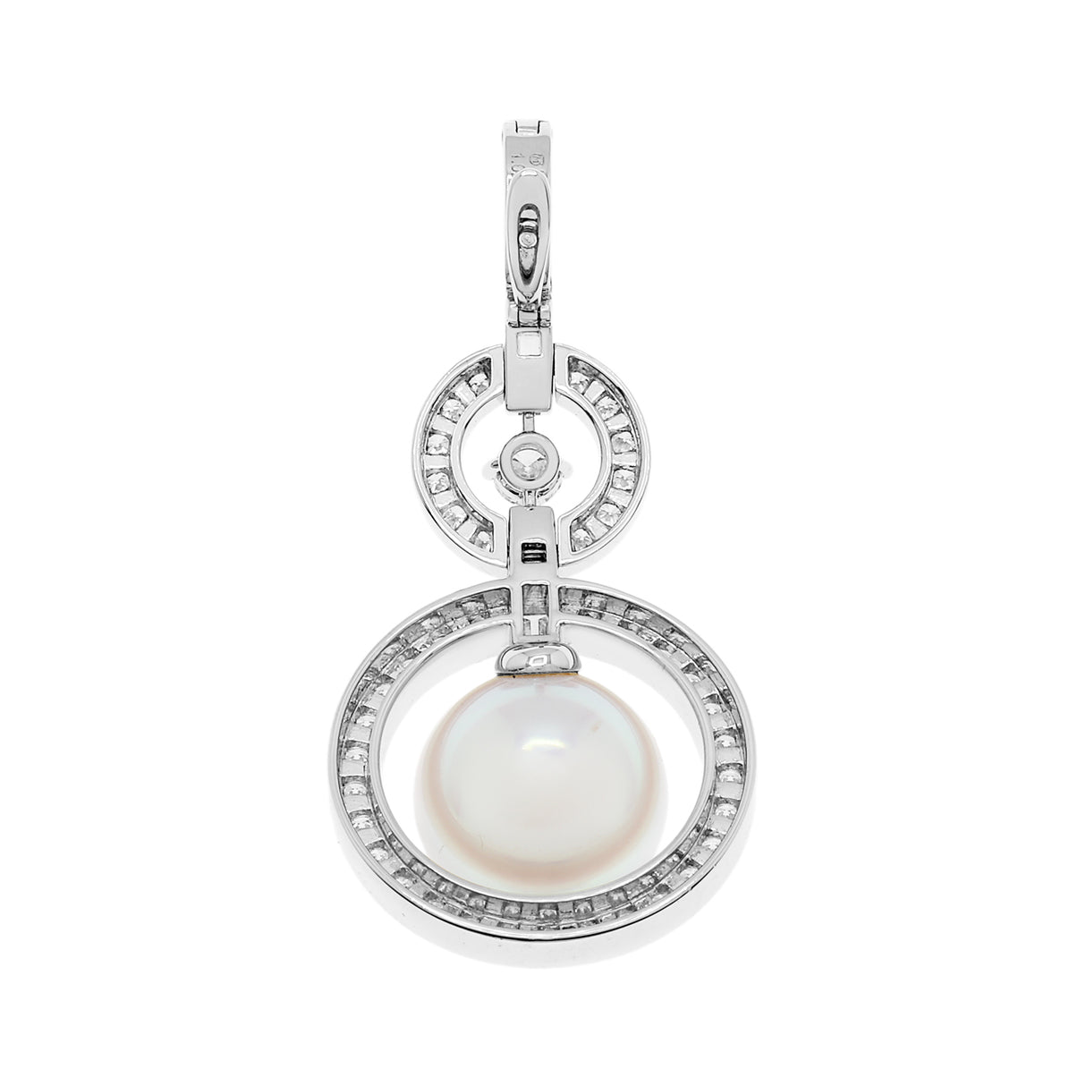 Mikimoto 18K White Gold South Sea Pearl Diamond Pendant Designer Jewellery Mikimoto