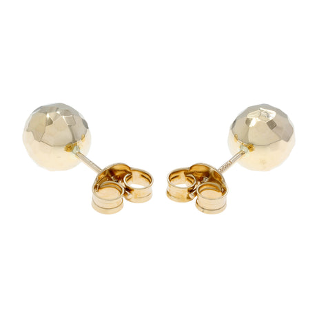 14K Yellow Gold Faceted Disco Ball Earrings Fine Jewellery Modaselle