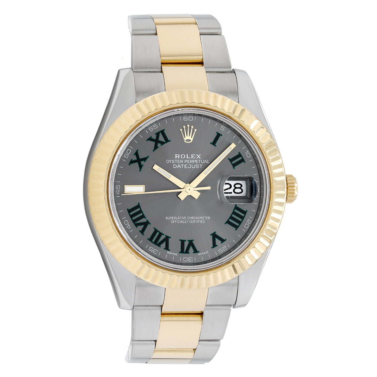 Rolex Stainless Steel 18K Yellow Gold 'Wimbledon' Datejust II 116333 Watches Rolex