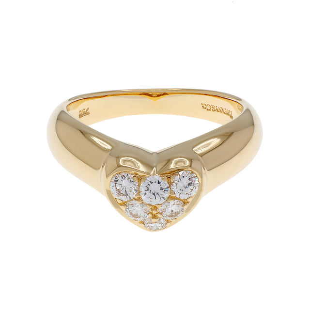 Tiffany & Co. 18K Yellow Gold Diamond Heart Ring Designer Jewellery Tiffany and Co