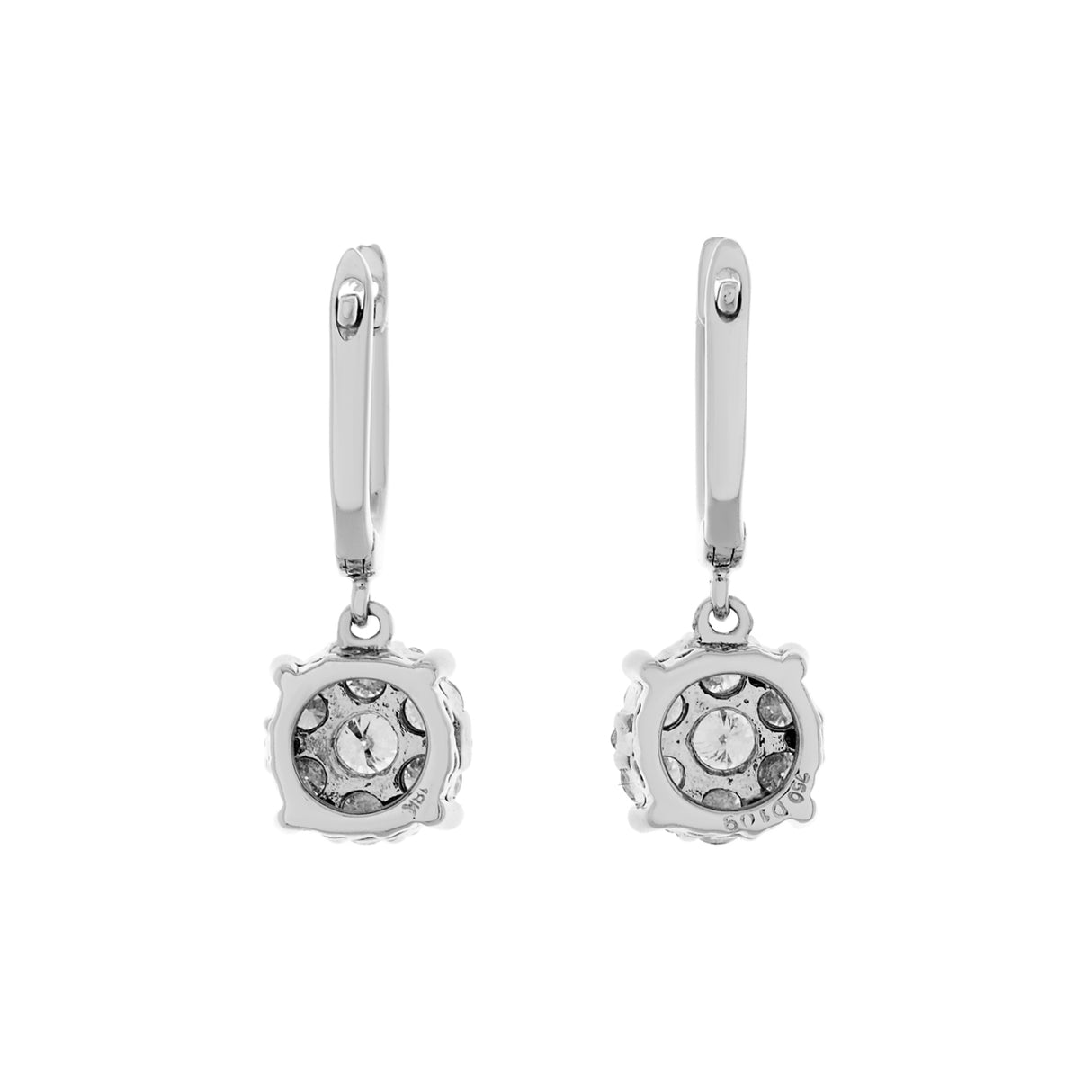 18K White Gold 0.94 Carat Diamond Drop Earrings