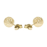 14K Yellow Gold Diamond Cut Ball Stud Earrings Fine Jewellery Modaselle