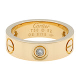 Cartier 18K Yellow Gold 3 Diamond Love Ring