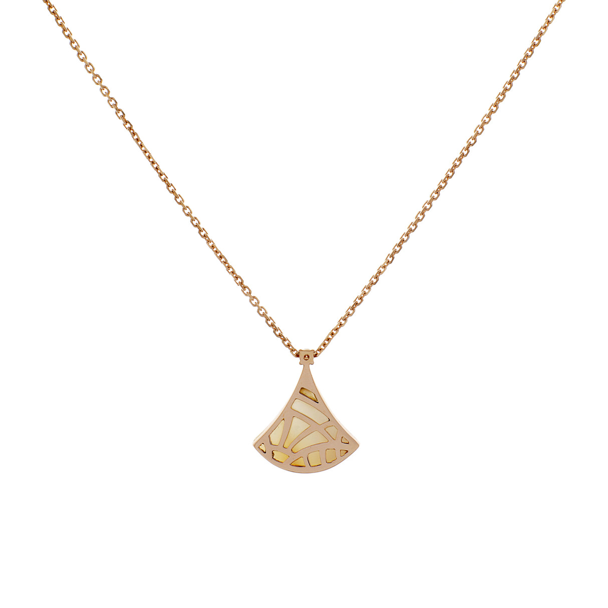 Bulgari 18K Rose Gold Diamond Mother of Pearl Divas’ Dream Necklace Designer Jewellery Bulgari