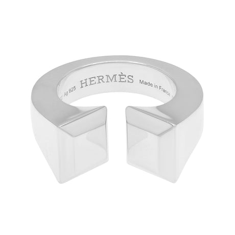 Hermes Sterling Silver Large Clou de Forge Ring Designer Jewellery Hermes