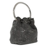 Jimmy Choo Black Crystal Mesh Micro Bon Bon