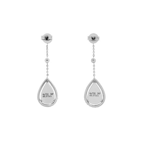 18K White Gold 0.38 Carat Diamond Cluster Pear Drop Earrings