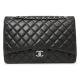 Chanel Black Quilted Lambskin Maxi Single Flap