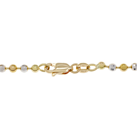 18K Yellow/White Gold Italian Bead Bracelet Fine Jewellery Modaselle