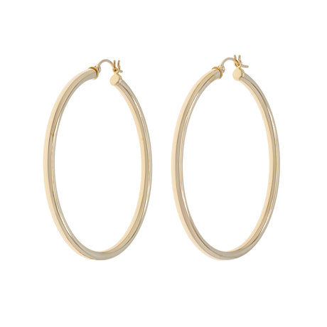 14K Yellow Gold Hoop Earrings Fine Jewellery Modaselle