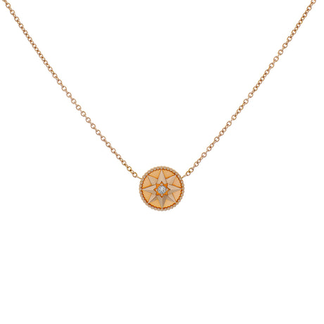 Christian Dior 18K Rose Gold Diamond Pink Opal Rose des Vents Necklace Designer Jewellery Christian Dior
