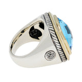 David Yurman Sterling Silver 18K Yellow Gold Topaz Albion Ring Designer Jewellery David Yurman