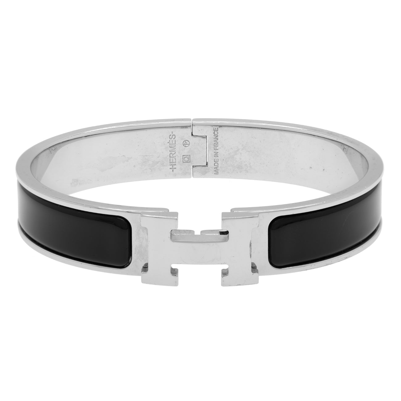 Hermes Black Enamel Clic H Bracelet Modaselle