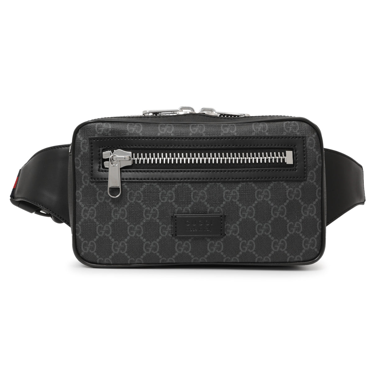 Gucci Black Soft GG Supreme Monogram Web Belt Bag