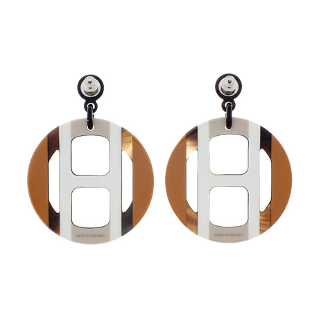 Hermes Lacquered Horn H Equipe Earrings Designer Jewellery Hermes