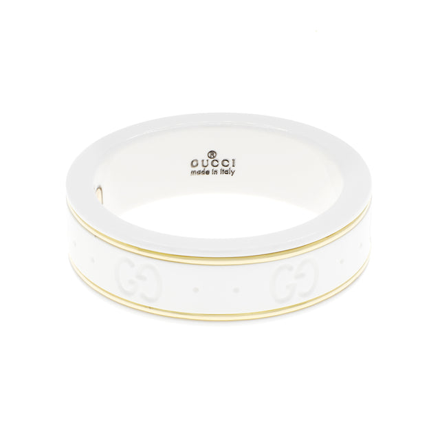 Gucci 18K Yellow Gold Zirconia Icon Ring Designer Jewellery Gucci