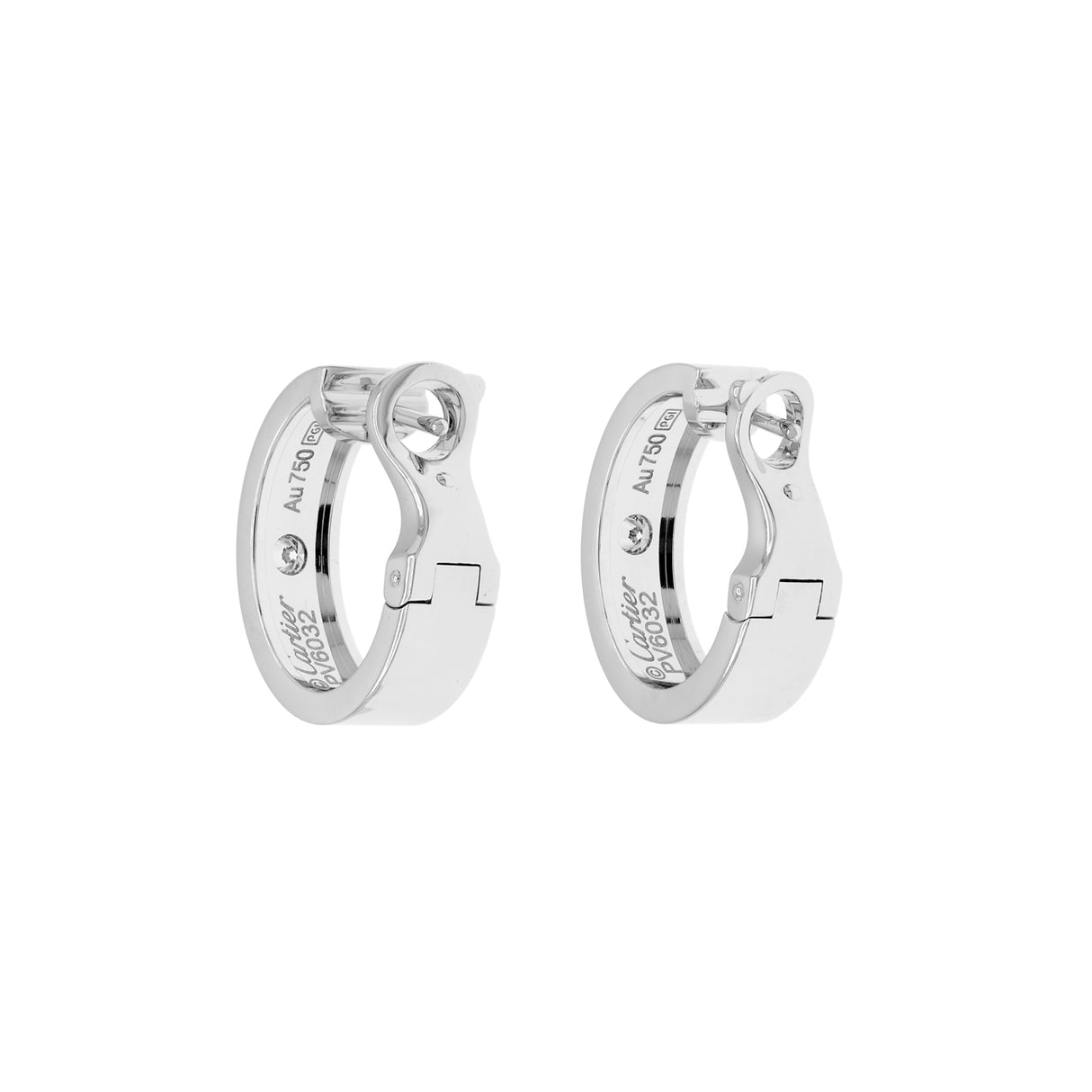 Cartier 18K White Gold Diamond Love Earrings