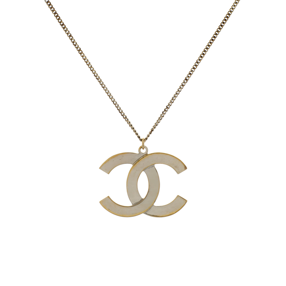 Chanel Gold Silver Aged Hardware Crystal CC Pendant Necklace Designer Jewellery Chanel
