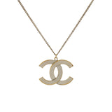Chanel Gold Silver Aged Hardware Crystal CC Pendant Necklace Designer Jewellery Chanel