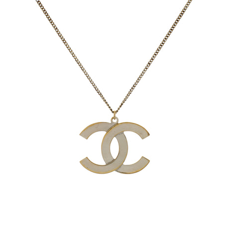 Chanel Gold Silver Aged Hardware Crystal CC Pendant Necklace Designer Jewellery Chanel