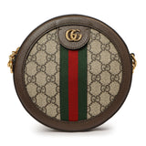 Gucci GG Supreme Monogram Web Mini Ophidia Round Shoulder Bag