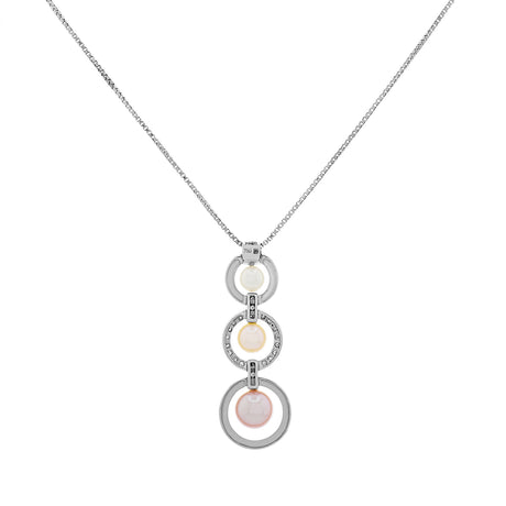 18K White Gold Akoya Pearl Diamond Pendant