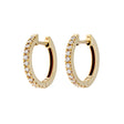 18K Yellow Gold Diamond Huggie Hoop Earrings Fine Jewellery Modaselle