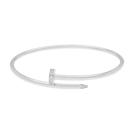 Cartier 18K White Gold Diamond Small Juste Un Clou Bracelet Designer Jewellery Cartier