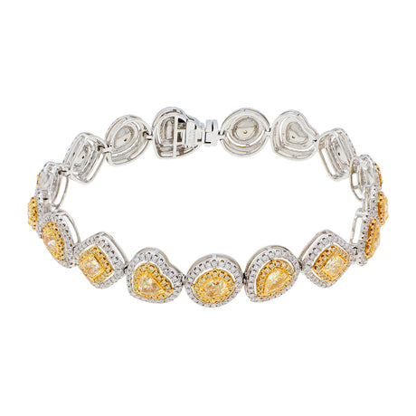 18K White Gold 6.76 Carat Fancy Yellow Diamond Bracelet Fine Jewellery Modaselle