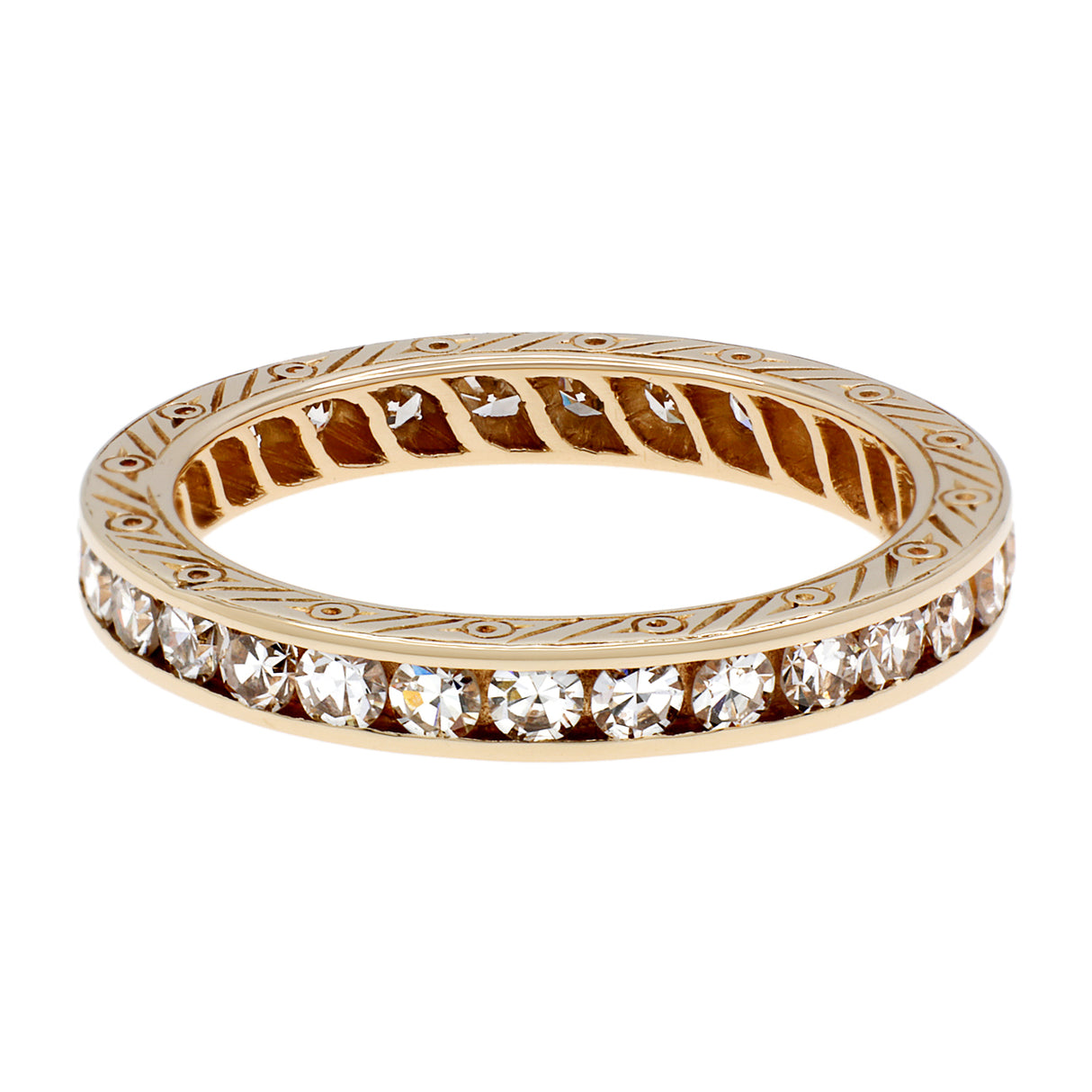 14K Yellow Gold 0.87 Carat Diamond Eternity Ring