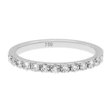 18K White Gold Diamond Half Eternity Band Ring