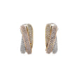 18K Tri Color Gold 2.03 Carat Diamond Demi Hoop Earrings Fine Jewellery Modaselle