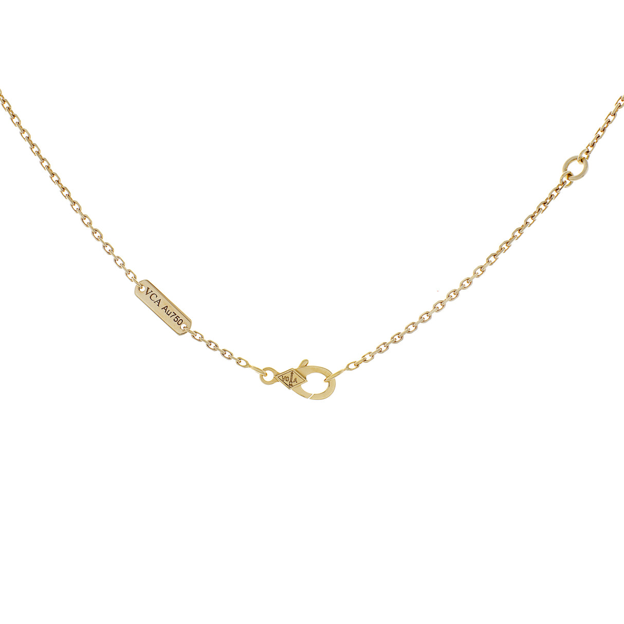 Van Cleef & Arpels 18K Yellow Gold Diamond Vintage Alhambra Pendant Necklace Designer Jewellery Van Cleef and Arpels