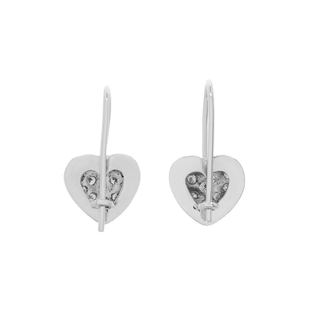18K White Gold 0.86 Carat Dome Heart Diamond Earrings Fine Jewellery Modaselle
