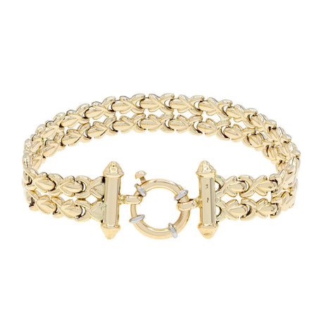 14K Yellow Gold Multi-Row Byzantine Bracelet Fine Jewellery Modaselle
