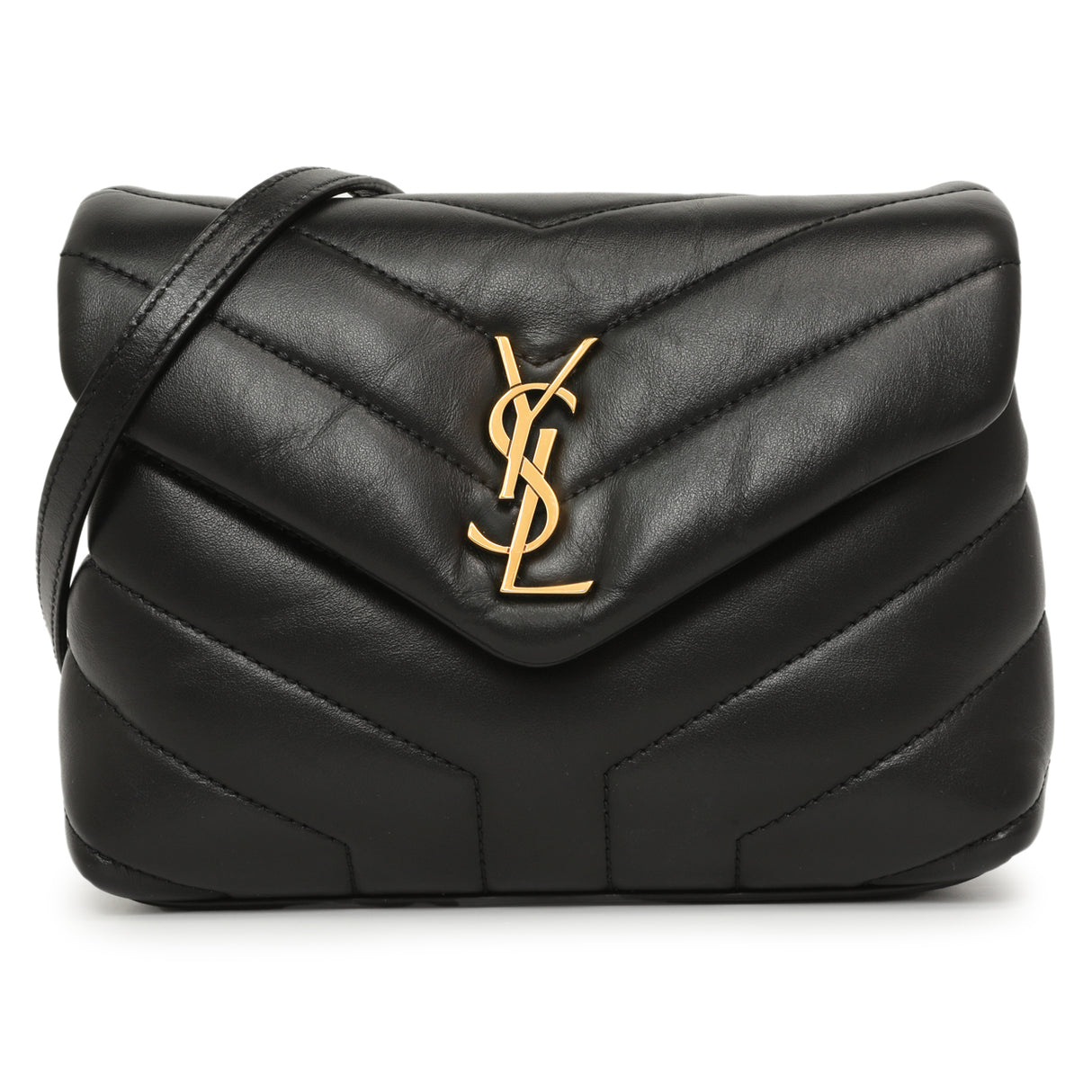 Saint Laurent Black Calfskin Monogram Toy Loulou Crossbody