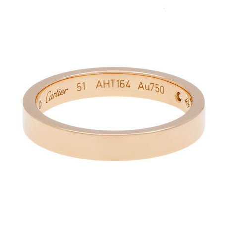 Cartier 18K Rose Gold Diamond C de Cartier Wedding Band Ring Designer Jewellery Cartier