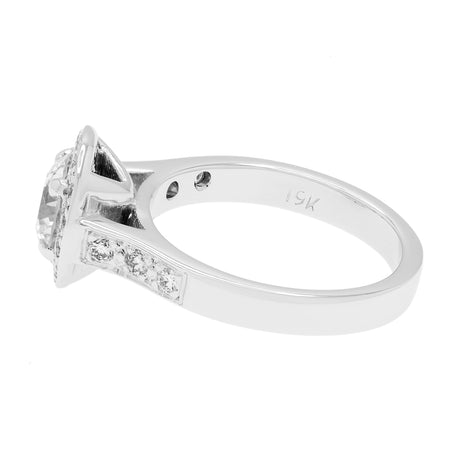 19K White Gold 0.68 Carat Diamond Halo Ring Fine Jewellery Modaselle
