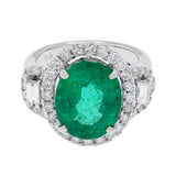 18K White Gold 5.88 Carat Emerald Ring Fine Jewellery Modaselle