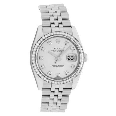Rolex Stainless Steel Diamond Datejust 36 116244 Watches Rolex