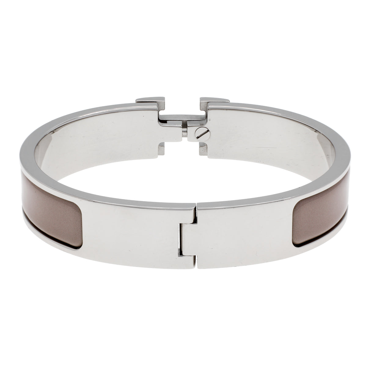 Hermes Marron Glace Enamel Clic H Bracelet