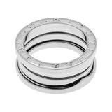 Bulgari 18K White Gold B.zero1 Three-Band Ring Designer Jewellery Bulgari