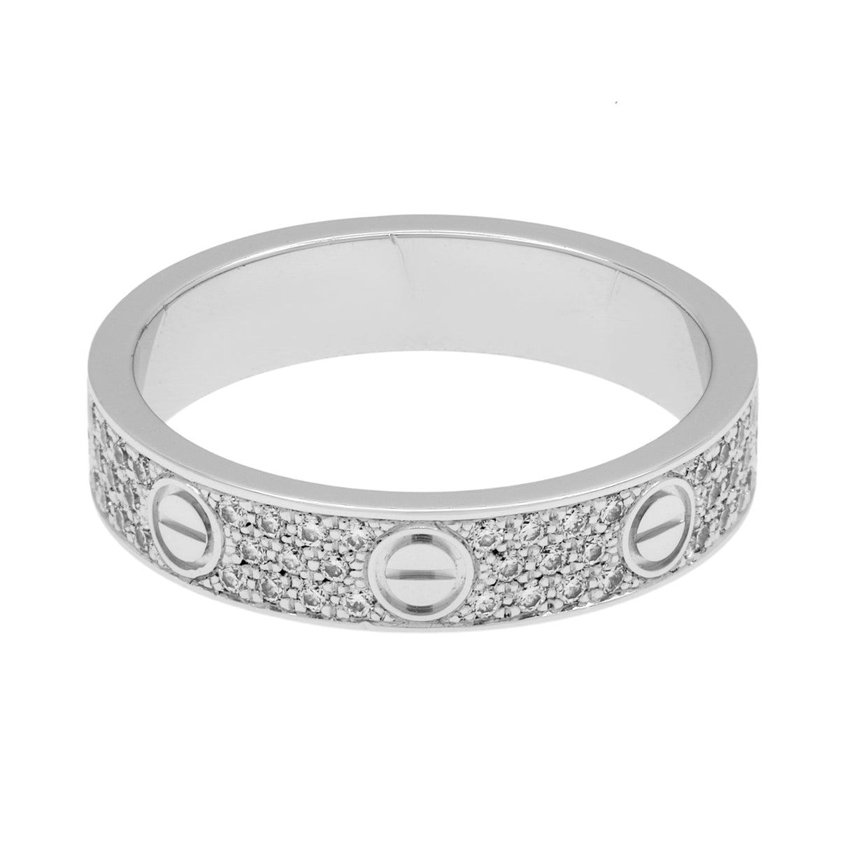 Cartier 18K White Gold Diamond Small Love Ring Designer Jewellery Cartier