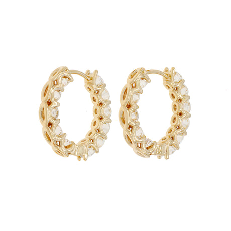 18K Yellow Gold 3.27 Carat Diamond Hoop Earrings Fine Jewellery Modaselle