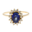 18K Yellow Gold 1.01 Carat Sapphire Halo Ring Fine Jewellery Modaselle