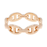Hermes 18K Rose Gold PM Chaine d'Ancre Enchainee Ring Designer Jewellery Hermes