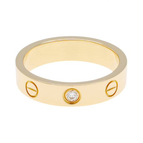 Cartier 18K Yellow Gold 1 Diamond Love Wedding Band Designer Jewellery Cartier