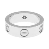 Cartier 18K White Gold 3 Diamond Love Ring