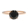 18K Rose Gold Black Diamond Solitaire Hidden Halo Ring Fine Jewellery Modaselle